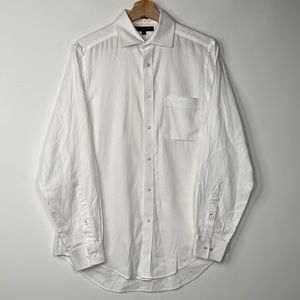 Tommy Hilfiger Slim Fit Button Down Shirt Mens Size 15 White